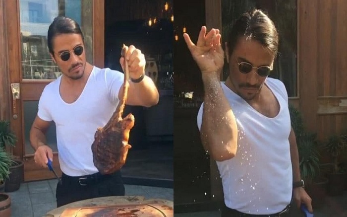 Leonardo DiCaprio gets his meat seasoned by meme king Salt Bae